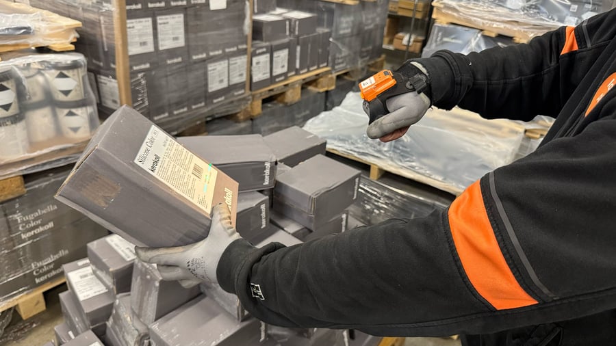 laattapiste proglove viivakoodinskannaus